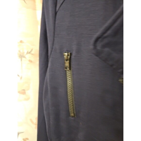 Cabi Chance Jacket Navy Pleated Back Asymmetrical Moto Zip Jacket NWT SZ SMALL - Picture 4 of 10